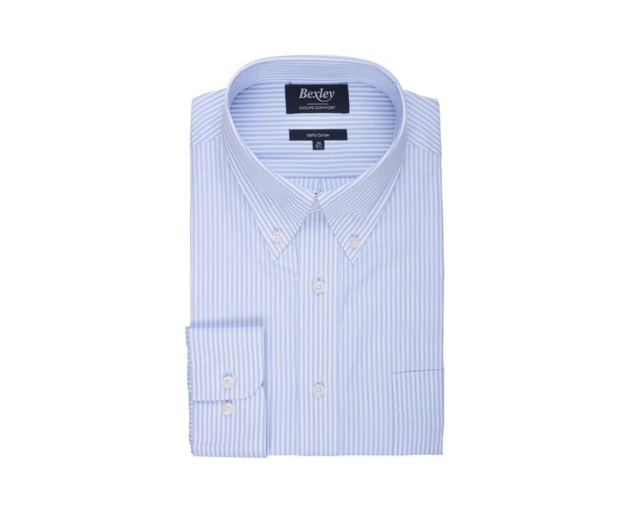 Chemise Marlon Bleu Clair et Blanc