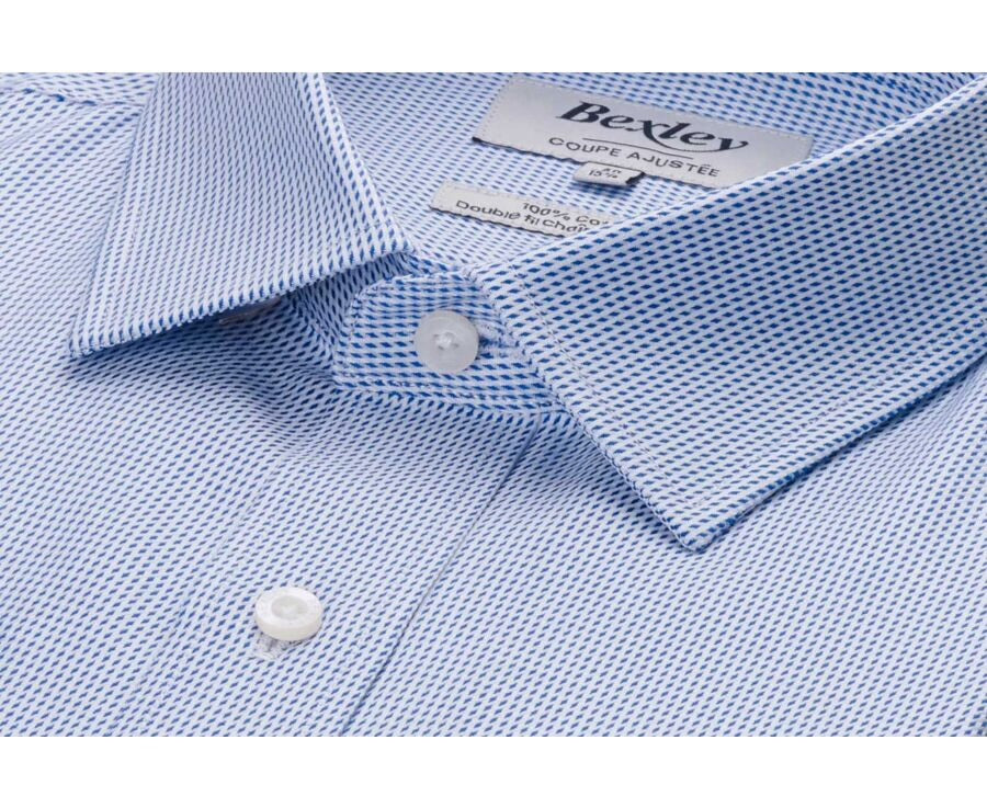 Chemise Sylvénias Bleu Océan Blanc