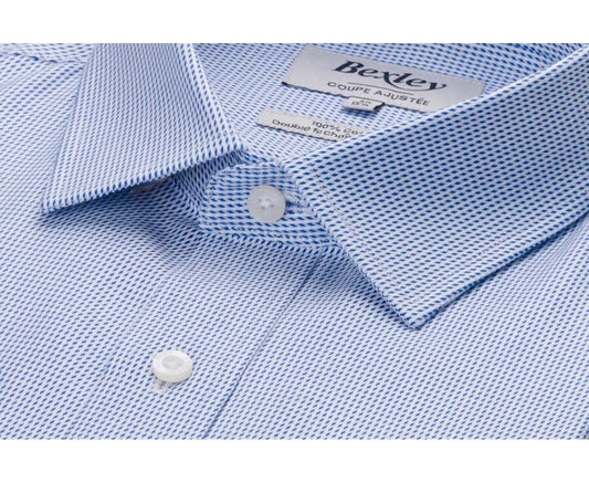 Chemise Sylvénias Bleu Océan Blanc