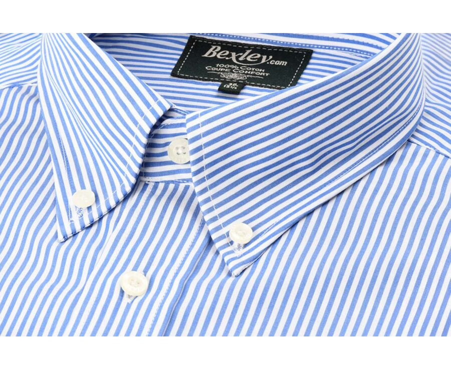 Chemise Marlon Bleu Océan Blanc