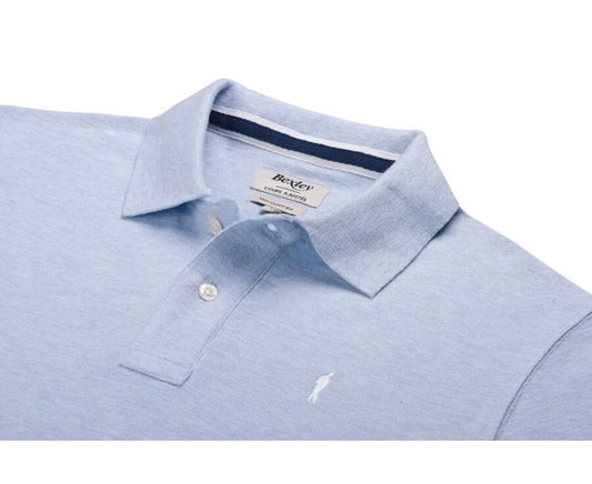 Polo Bleu Ciel Chiné homme - ANDY II - Coupe ajustée - Bexley