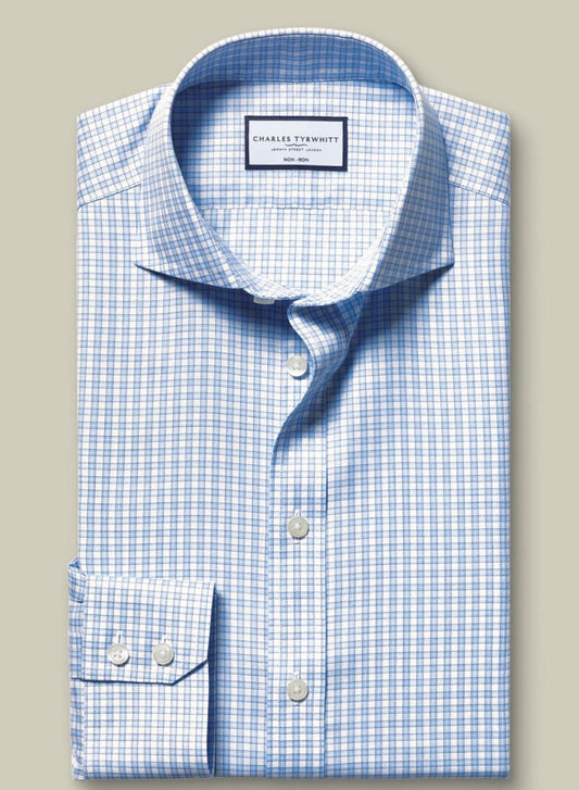 SF Bleuet Chemise en sergé à carreaux - Charles Tyrwhitt