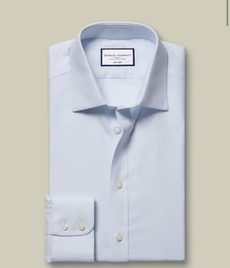 SF Bleu glacier Chemise Royal Oxford sans repassage - Charles Tyrwhitt