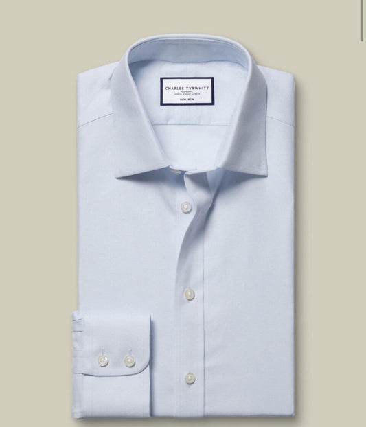 SF Bleu glacier Chemise Royal Oxford sans repassage - Charles Tyrwhitt
