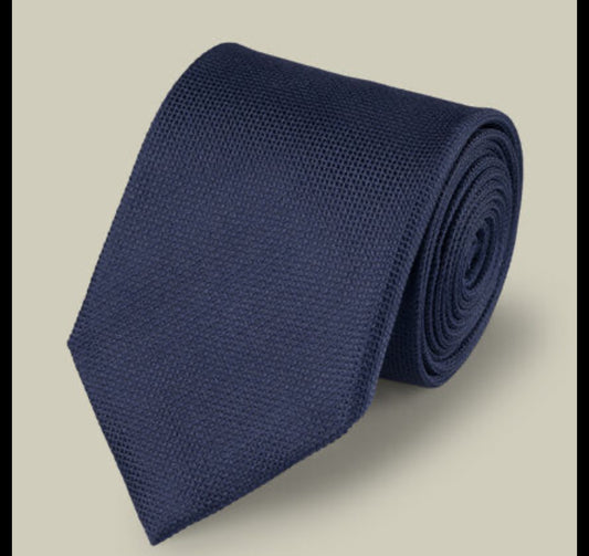 Cravate royal blue silk striped tie CT