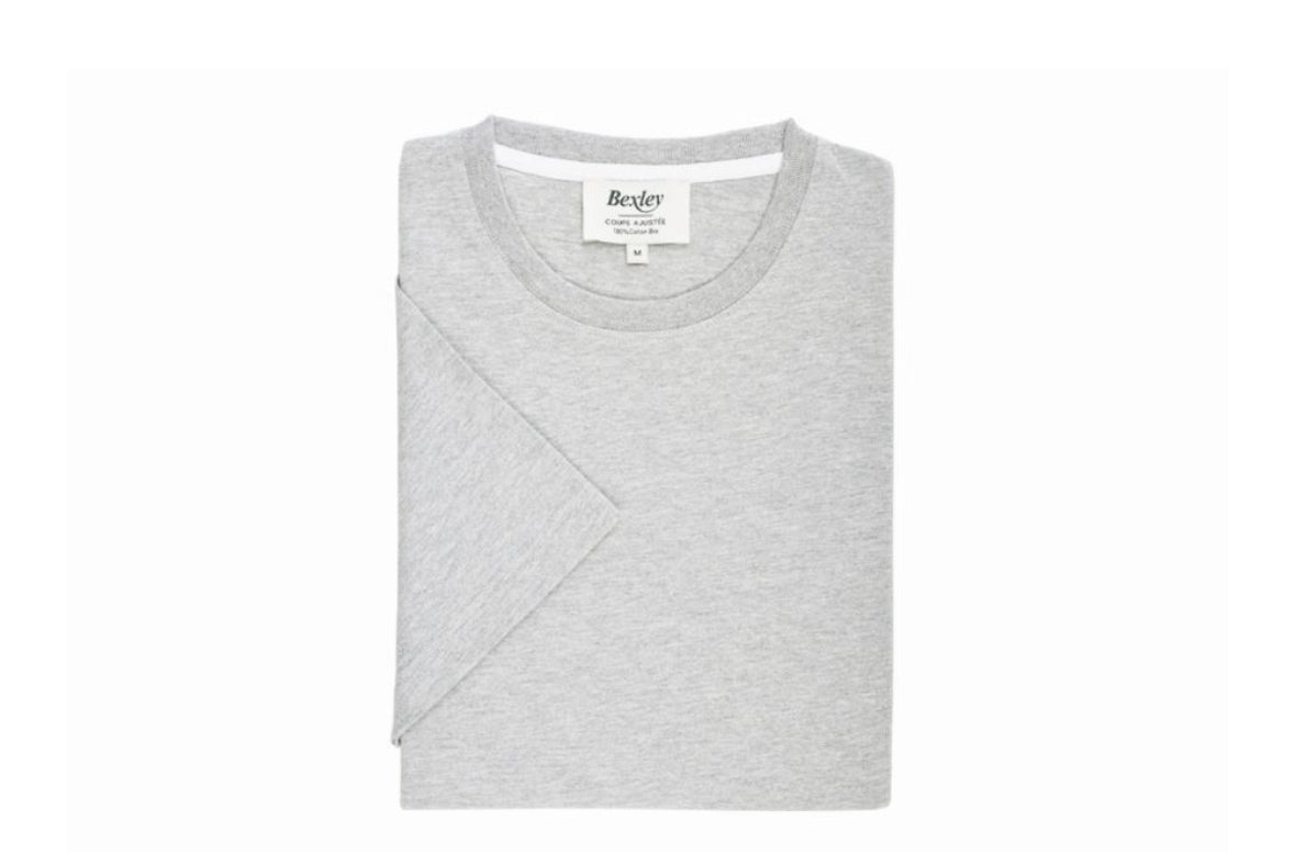 Tee-shirt coton bio uni Gris chiné clair - EDGAR III