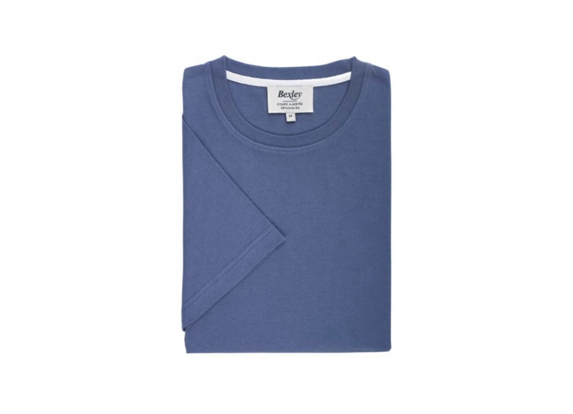 Tee-shirt coton bio uni Bleu Gris - EDGAR III -Bexley