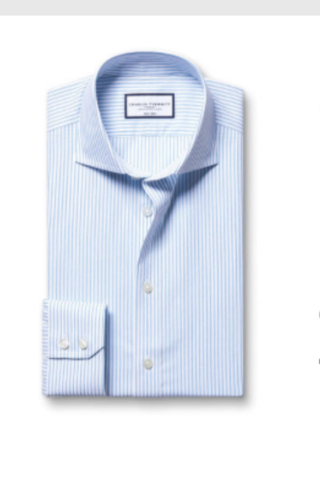 SF Bleu Chemise à rayures Bengale en popeline - Charles Tyrwhitt