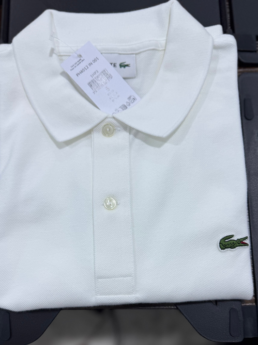 Polo L.12.12 ajusté en petit piqué - Blanc
